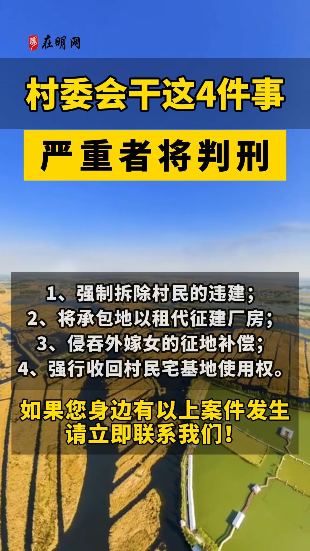 村委会干了这4件事严重者将判刑